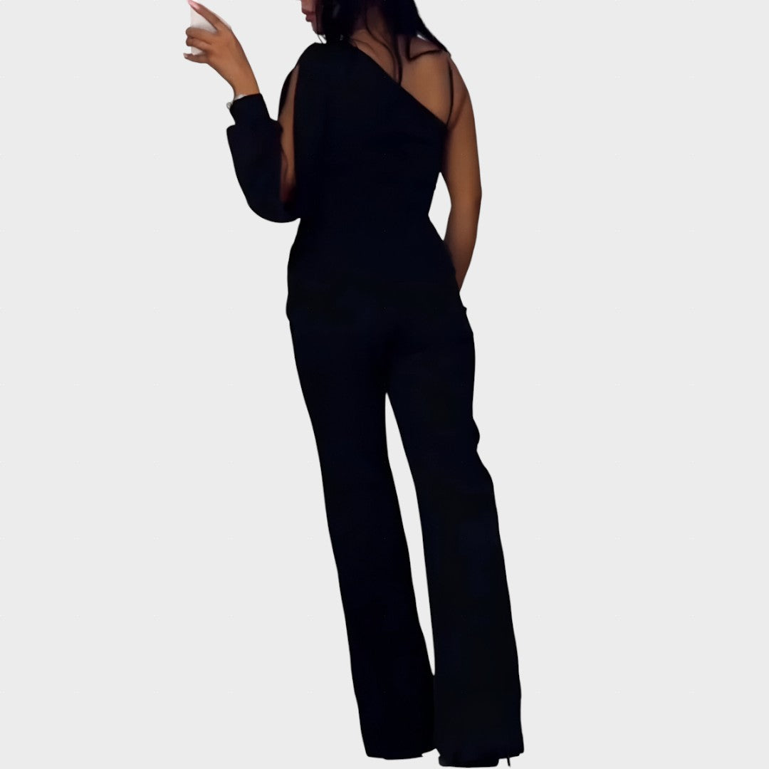 Artemis - Elegantiškas vienos peties kombinezonas su blizgančiais akcentais