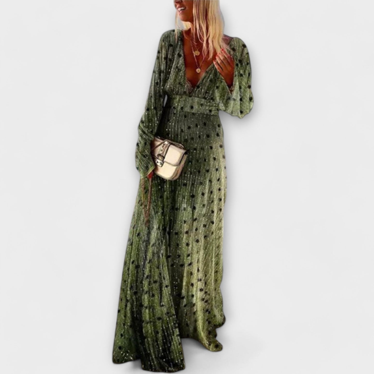 Susana - Ilga suknelė su taškeliais