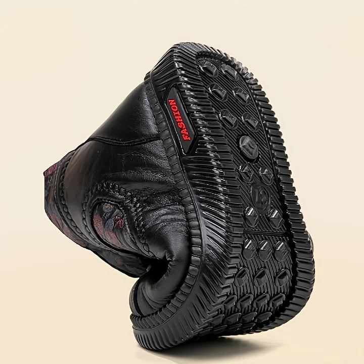 Ieva - Vintažiniai odiniai aulinukai su gėlių raštu