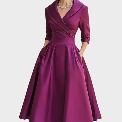 Lina - Midi suknelė iš satino