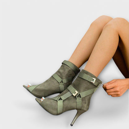 Algė - Elegantiški bateliai su kulniuku ir atvira kojų dalimi