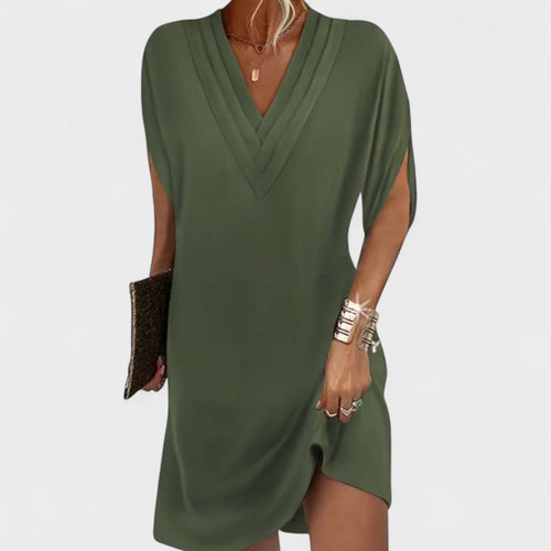 Helena - Elegantiška Suknelė su Atviromis Rankovėmis