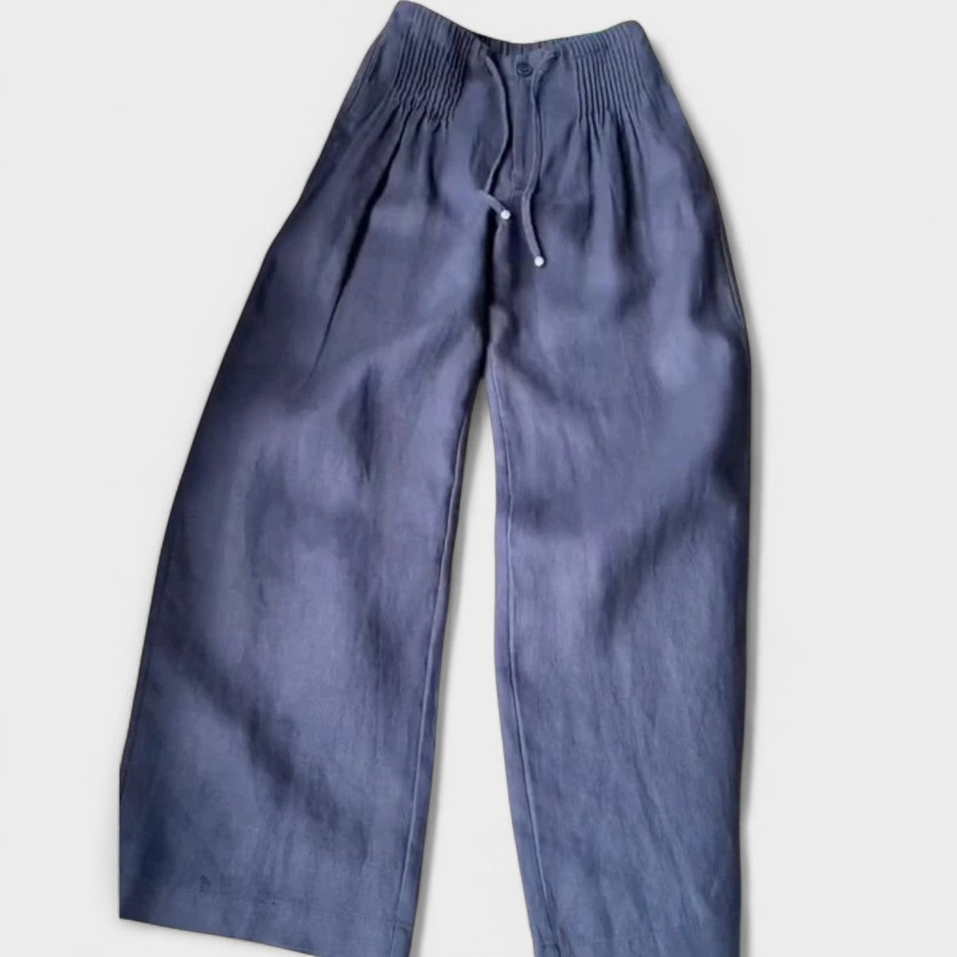 Miglė - Plati kojų kelnės iš medvilnės ir lino mišinio