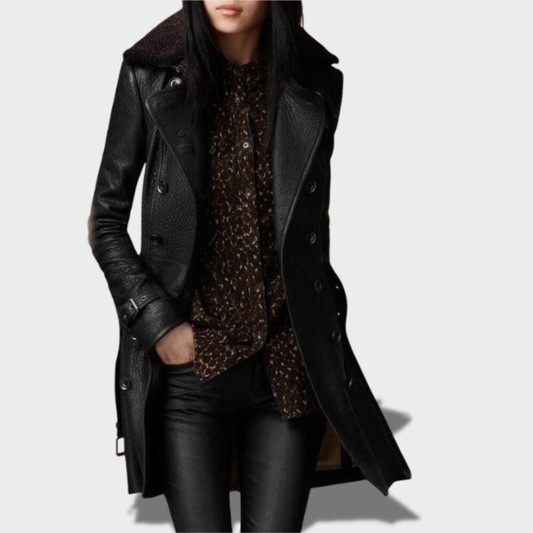 Ema™ – Elegantiškas odinis paltas rudeniui