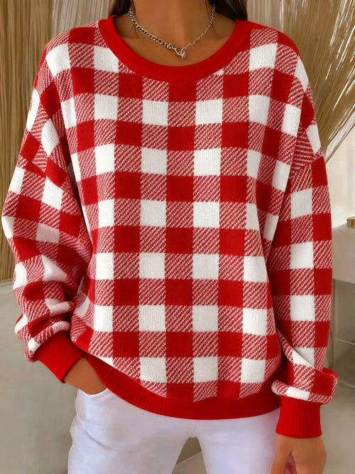 Tess - kalėdinis megztinis languotas