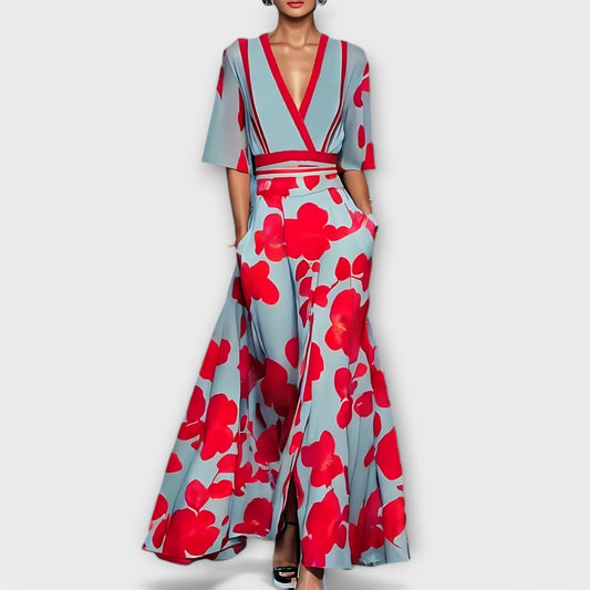 Isabela - Elegantiška suknelė su gėlių motyvais