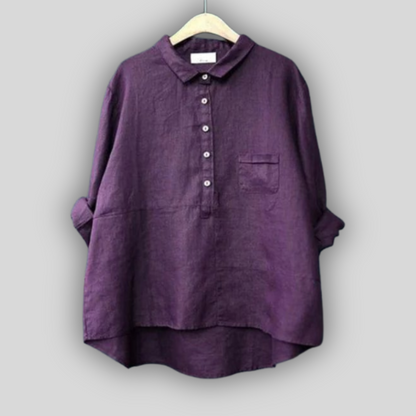 Ema™ - Lininė Žalia Bluzonė Paprastumas