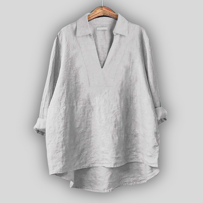 Dovilė™ - Lininė Bluzonė Sidabrinė Elegancija