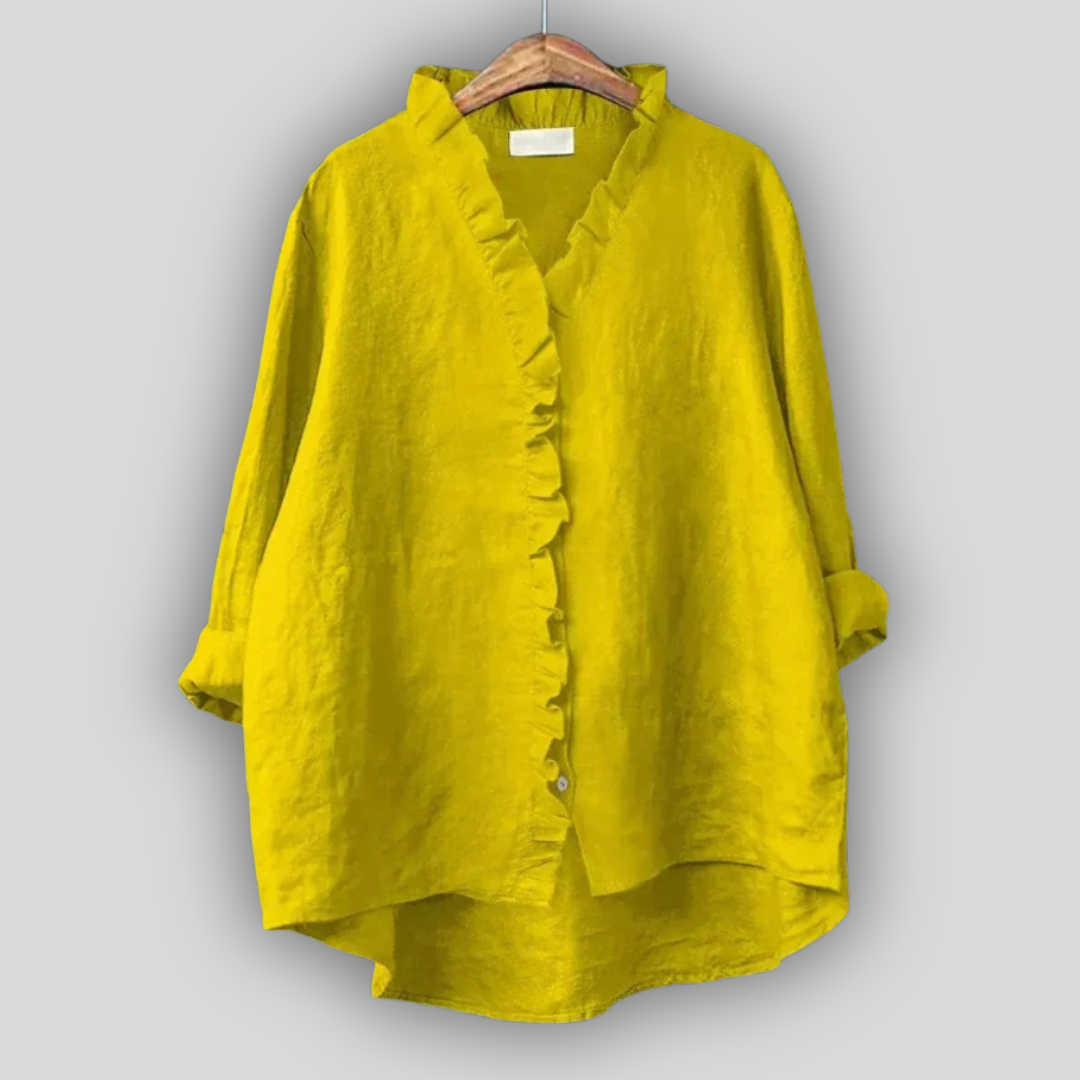 Ieva™ - Lininė Bluzonė Žemės Spalvos Išskirtinumas