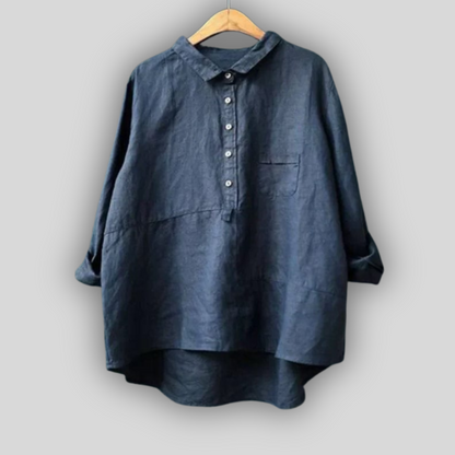 Ema™ - Lininė Žalia Bluzonė Paprastumas