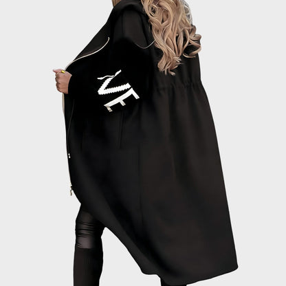 Peggy - Moteriška striukė su megztomis rankovėmis ir gobtuvu