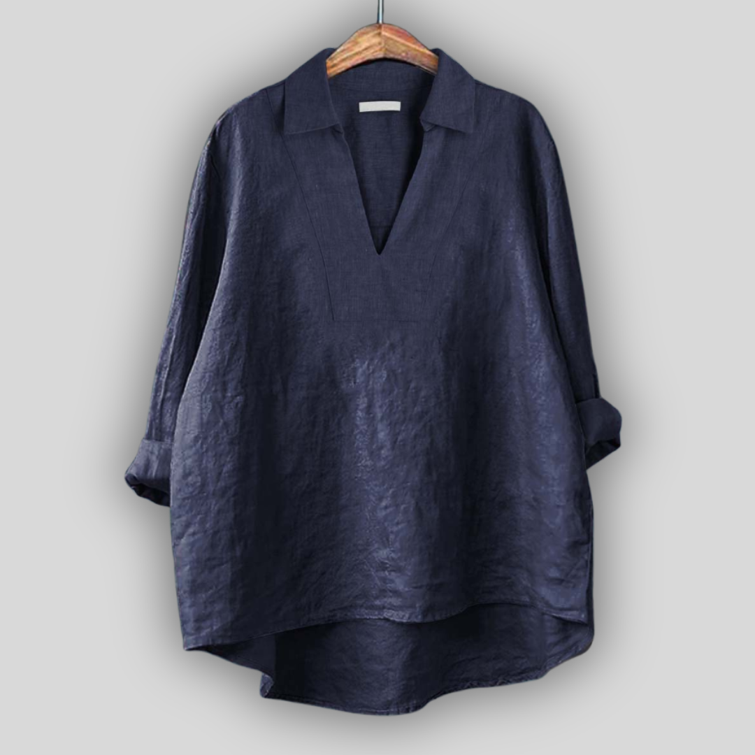 Dovilė™ - Lininė Bluzonė Sidabrinė Elegancija