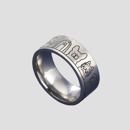 Amora - Platus nerūdijančio plieno žiedas