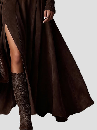 Domitille - Maksimalus nubuko suknelė su apykakle