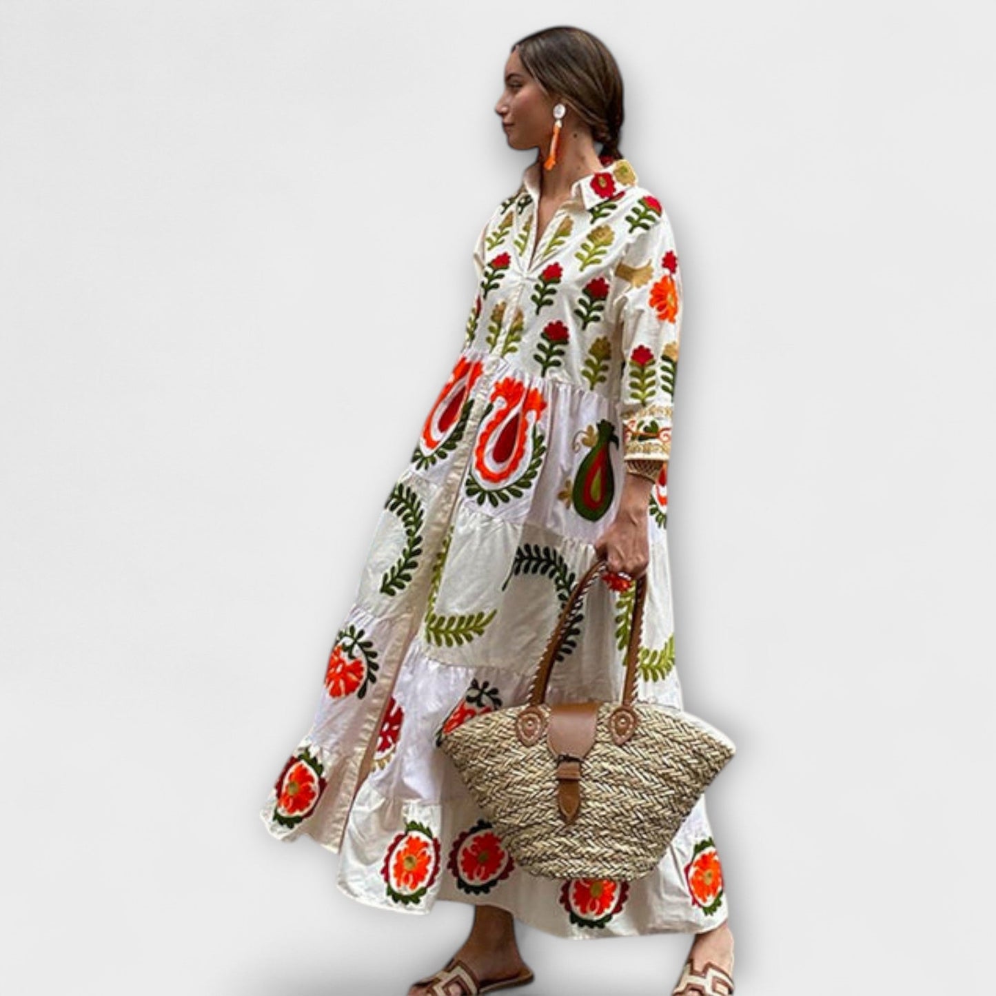 Marcela - Elegantiška gėlių suknelė