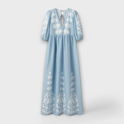 Sílvia - Spausdintas Suknelė be Pastangų Elegancijai