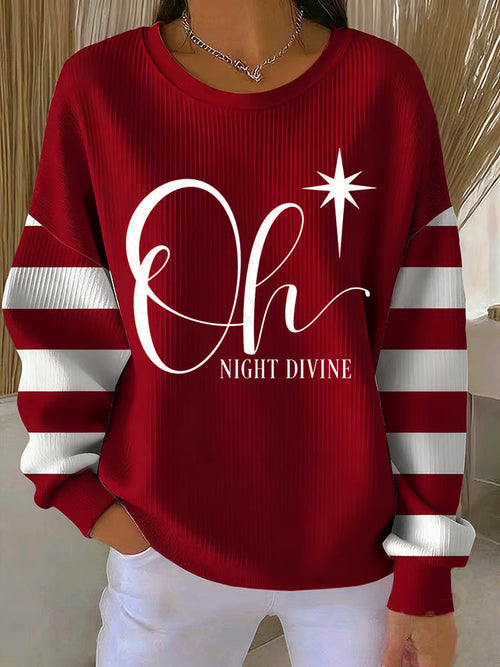 Isabelle - Kalėdinis megztinis su tekstiniu atspaudu