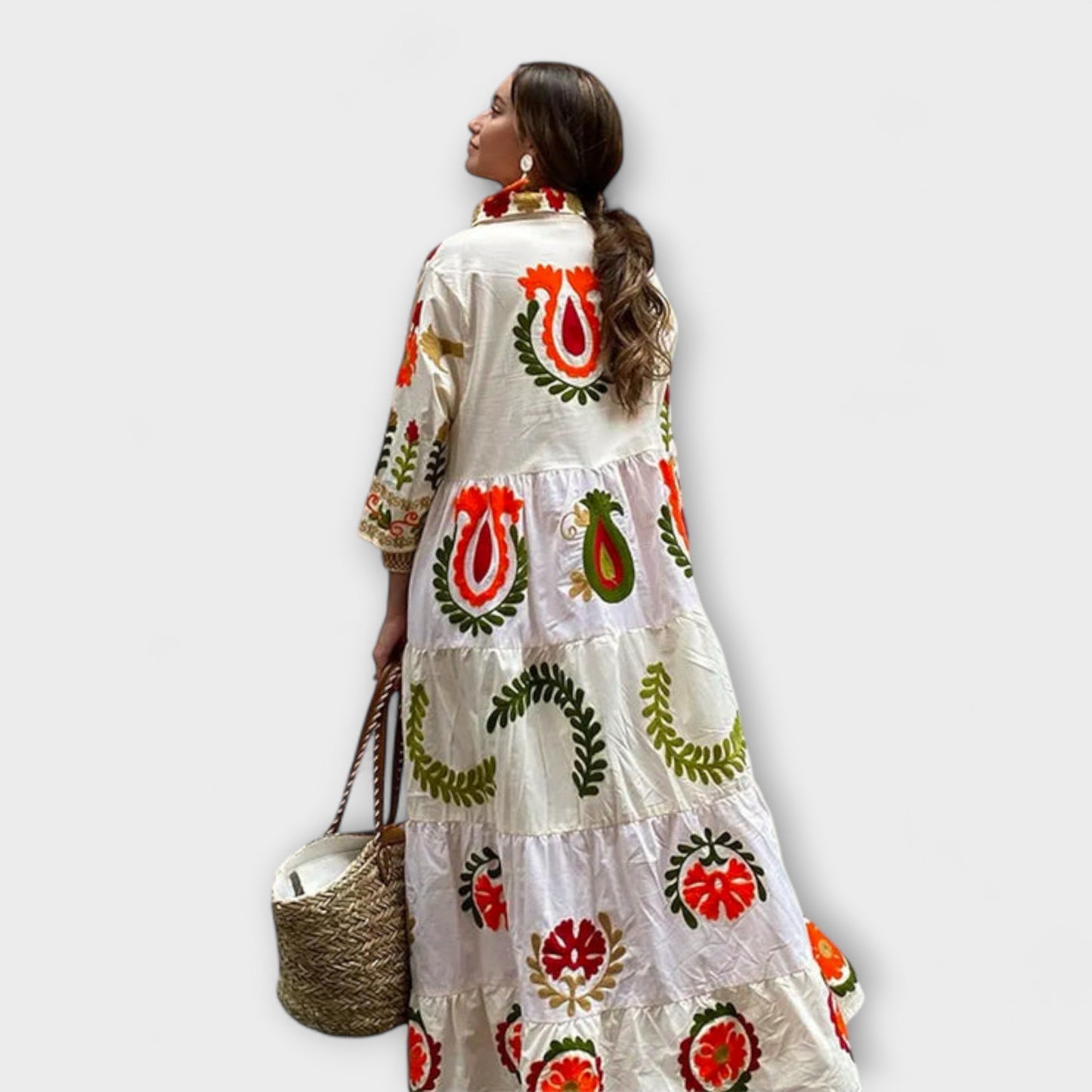 Marcela - Elegantiška gėlių suknelė