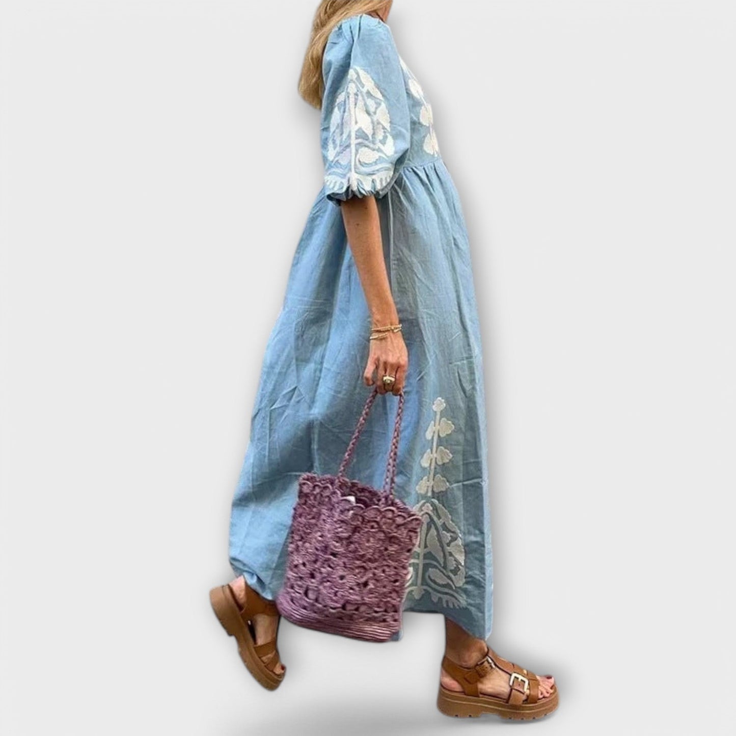 Sílvia - Spausdintas Suknelė be Pastangų Elegancijai