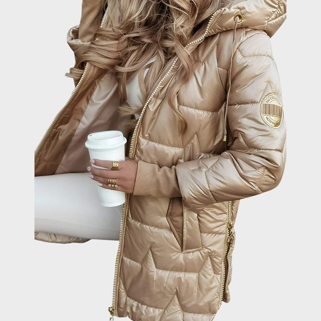 Noelia - Elegantiškas žiemos paltas su gobtuvu ir pamušalu