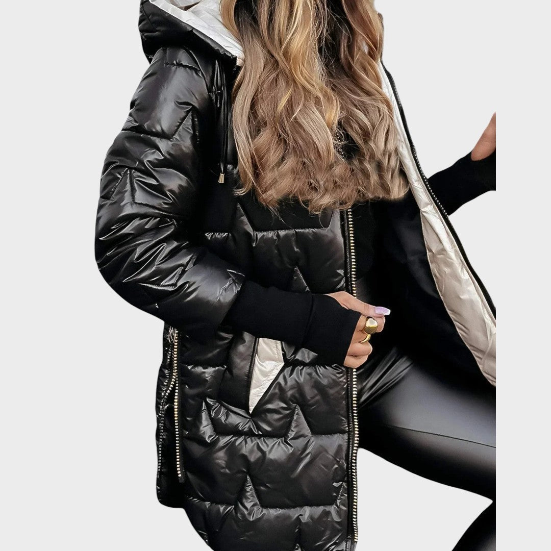 Noelia - Elegantiškas žiemos paltas su gobtuvu ir pamušalu