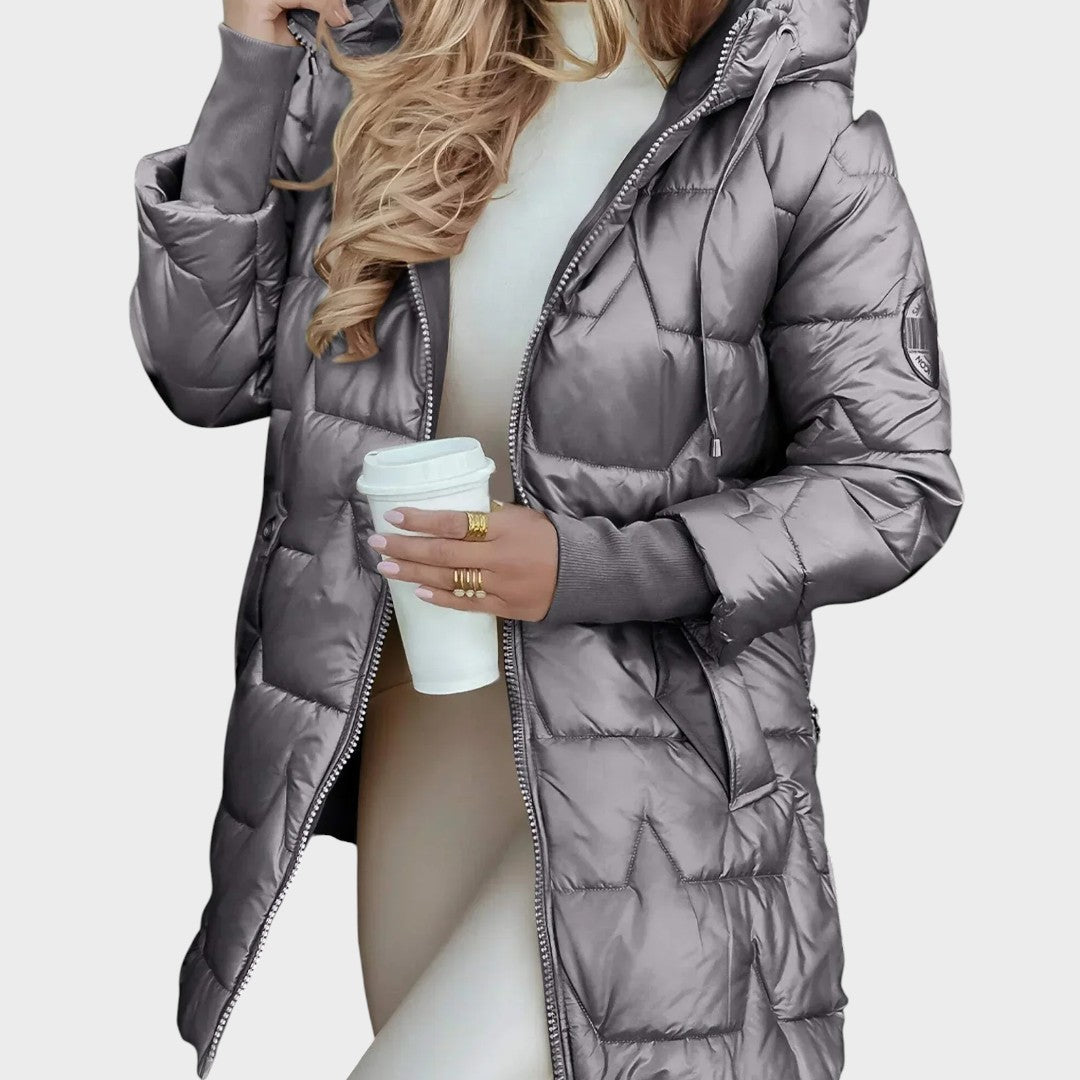 Noelia - Elegantiškas žiemos paltas su gobtuvu ir pamušalu