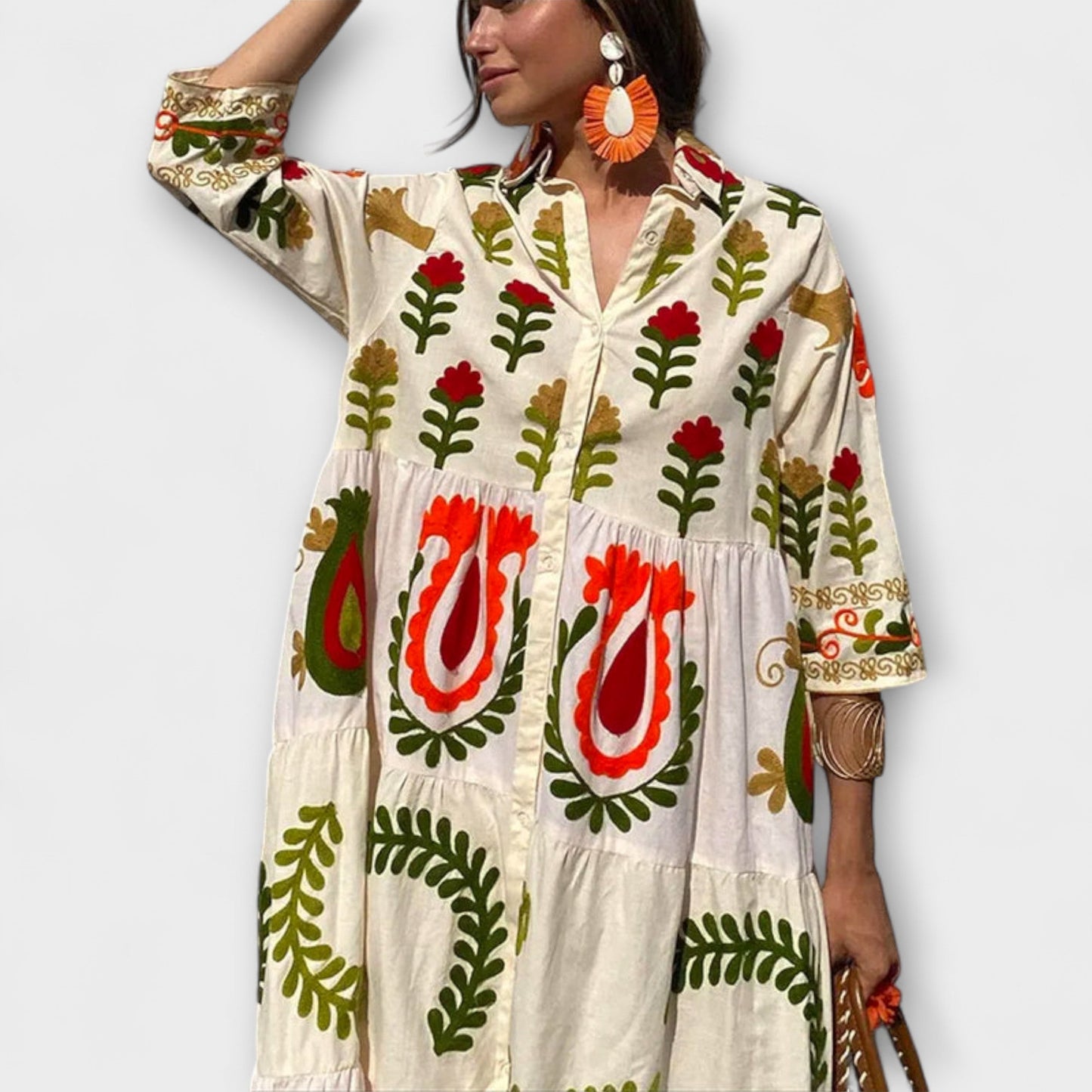 Marcela - Elegantiška gėlių suknelė